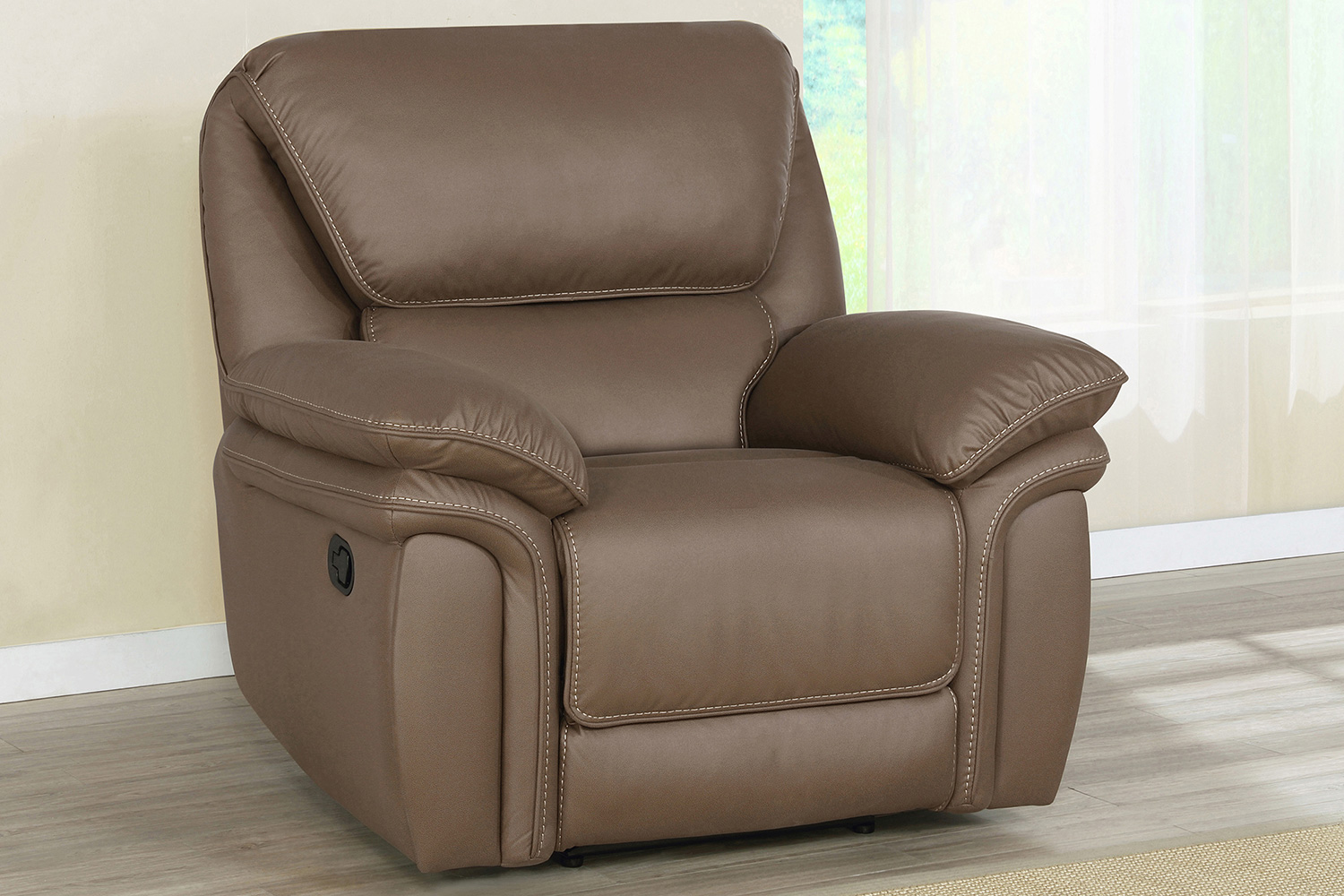 Coaster™ Breton Upholstered Tufted Back Recliner - Mocha Brown