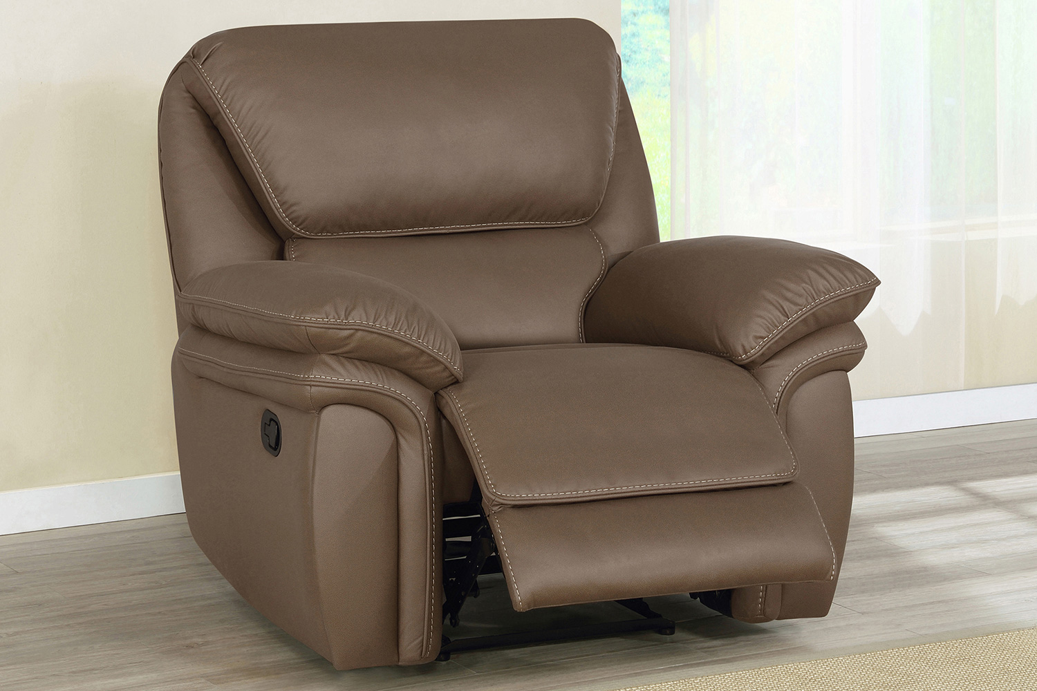 Coaster™ Breton Upholstered Tufted Back Recliner - Mocha Brown