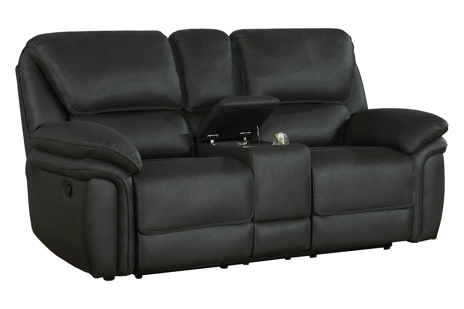 Coaster Breton Upholstered Tufted Back Motion Sofa - Dark Charcoal