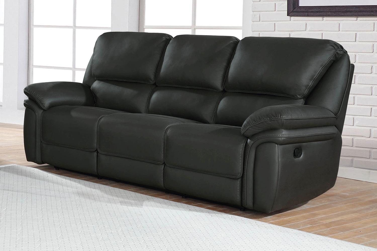 Coaster Breton Upholstered Tufted Back Motion Sofa - Dark Charcoal