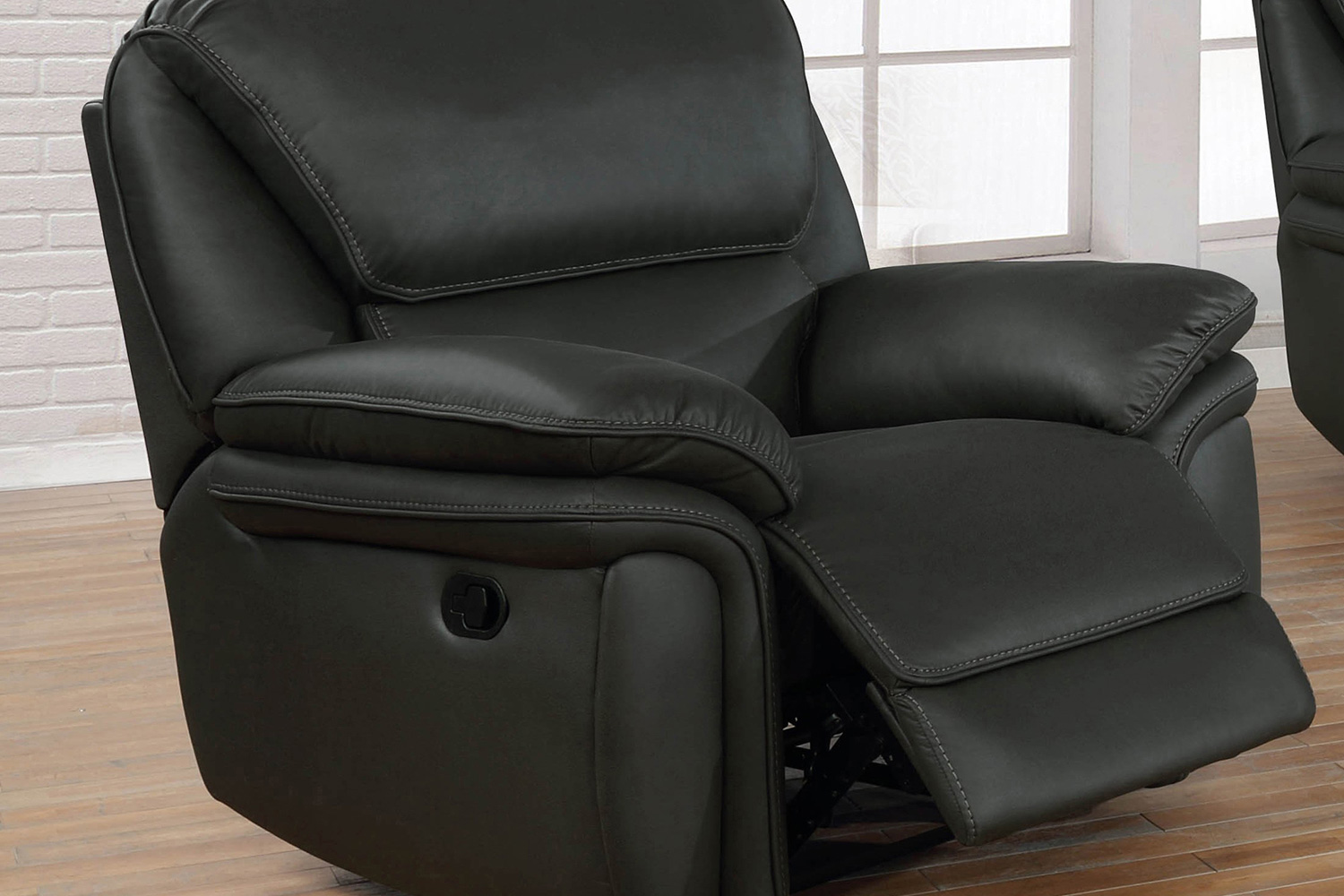 Coaster™ Breton Upholstered Tufted Back Recliner - Dark Charcoal