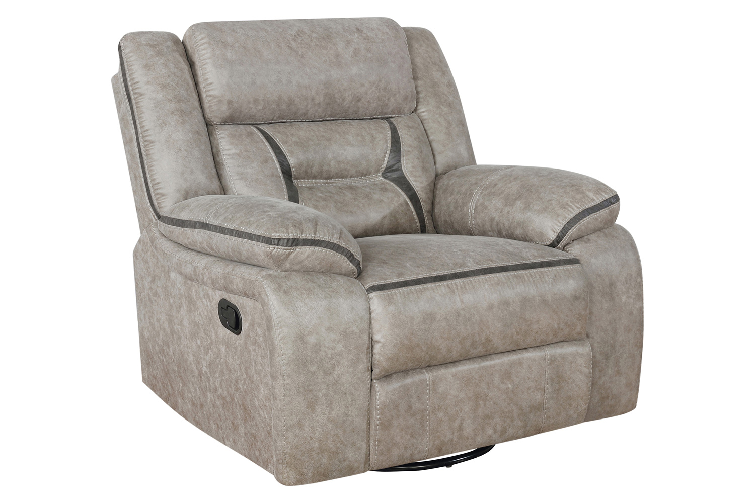 Coaster Greer Upholstered Tufted Living Room Set with Glider Recliner - Taupe