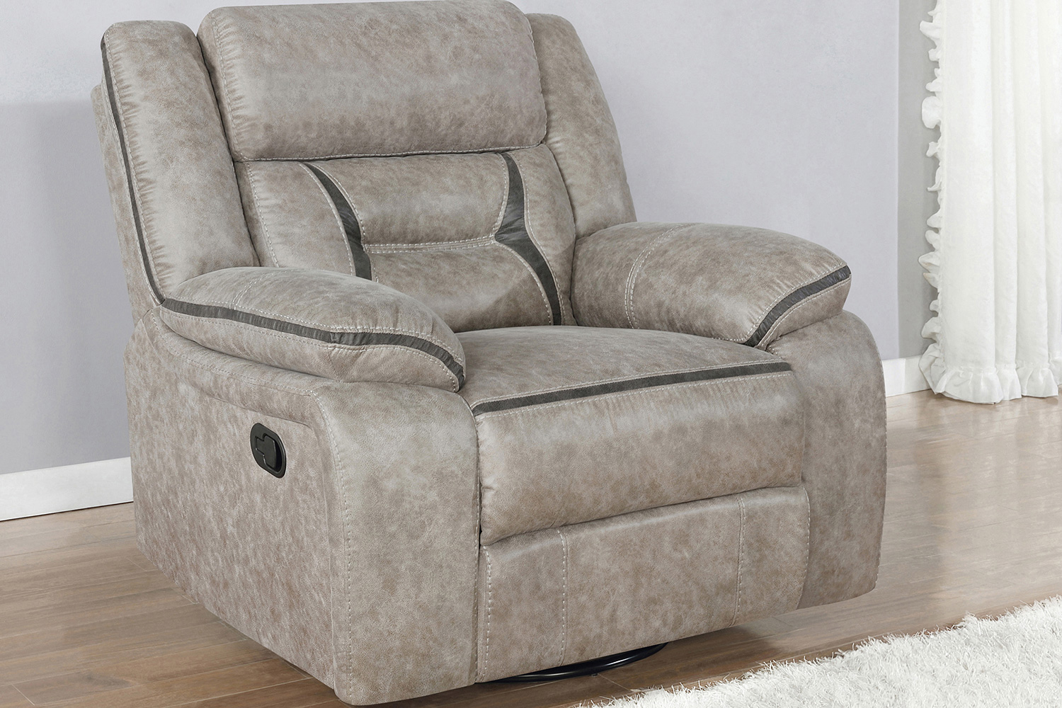 Coaster™ Greer Upholstered Tufted Back Glider Recliner - Taupe