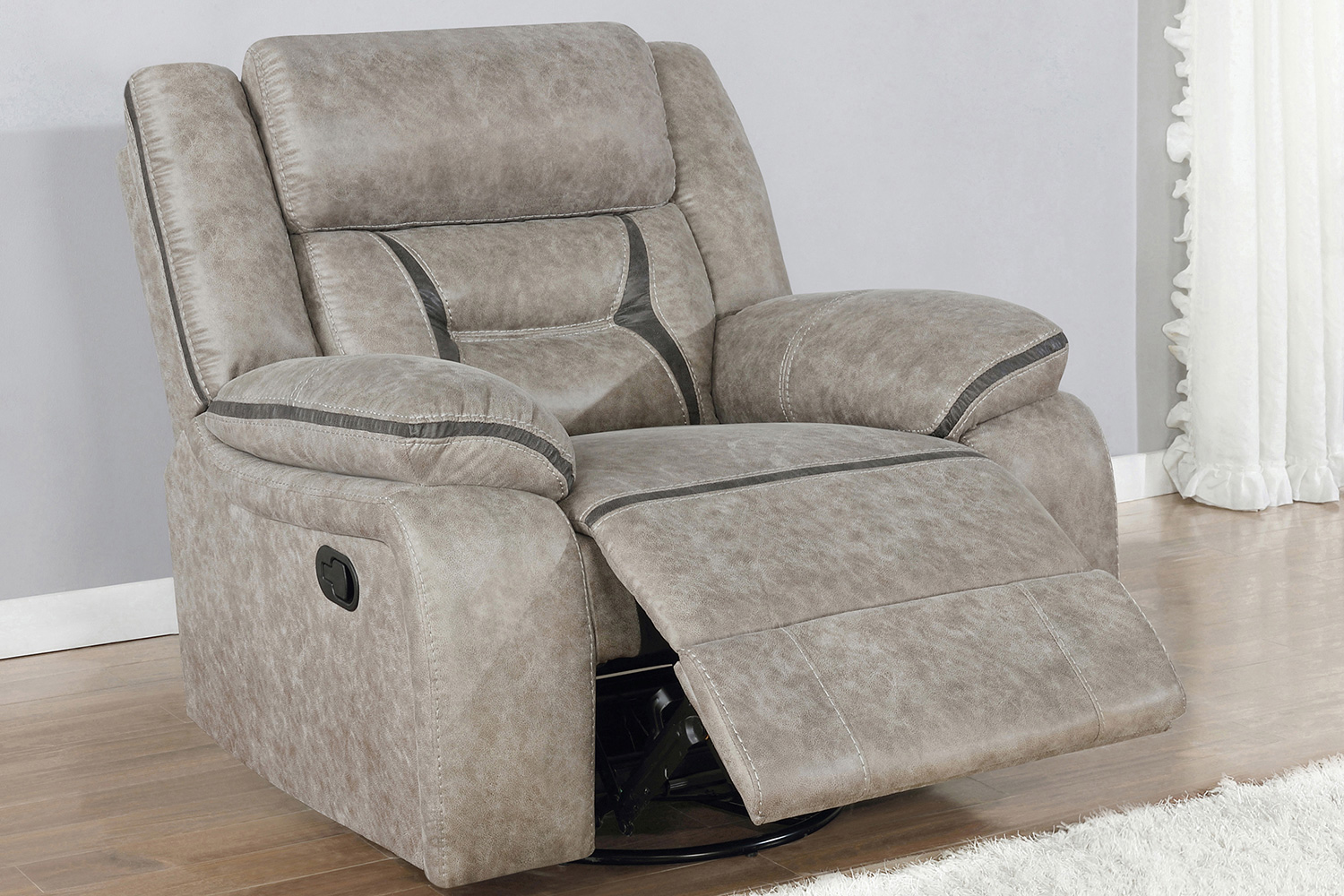 Coaster™ Greer Upholstered Tufted Back Glider Recliner - Taupe