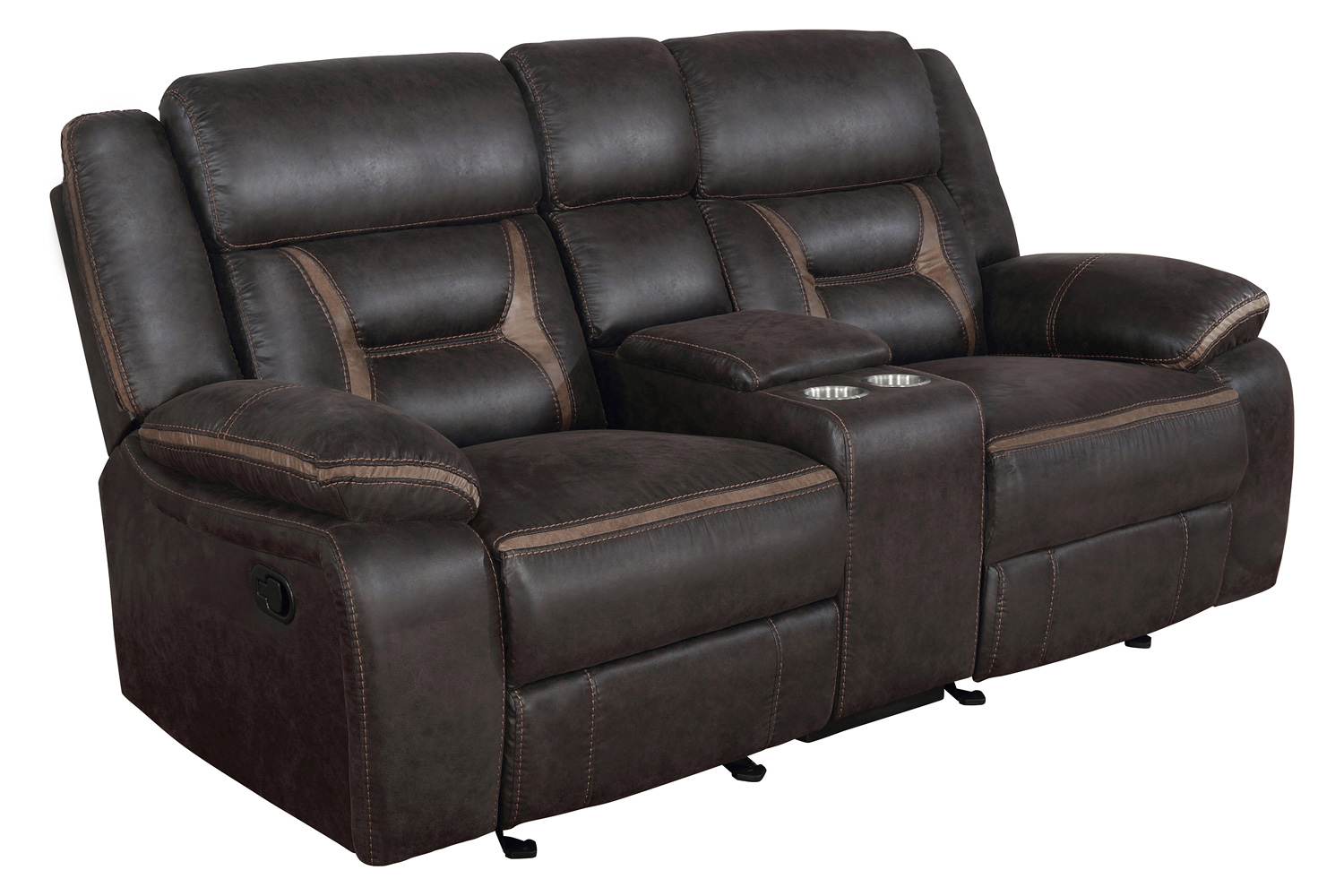 Coaster Greer Upholstered Tufted Back Motion Sofa - Dark Brown