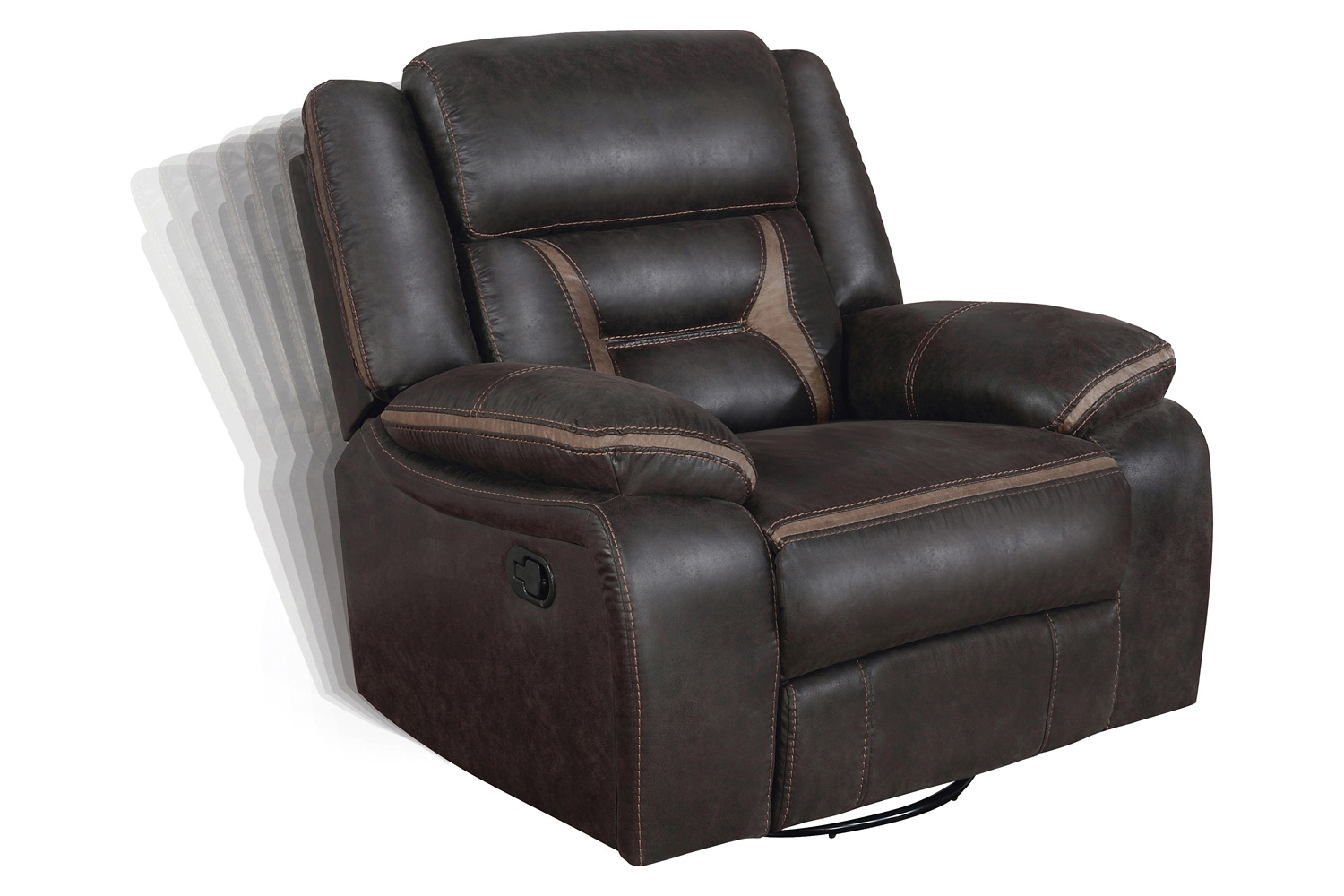 Coaster™ Greer Upholstered Tufted Back Glider Recliner - Dark Brown