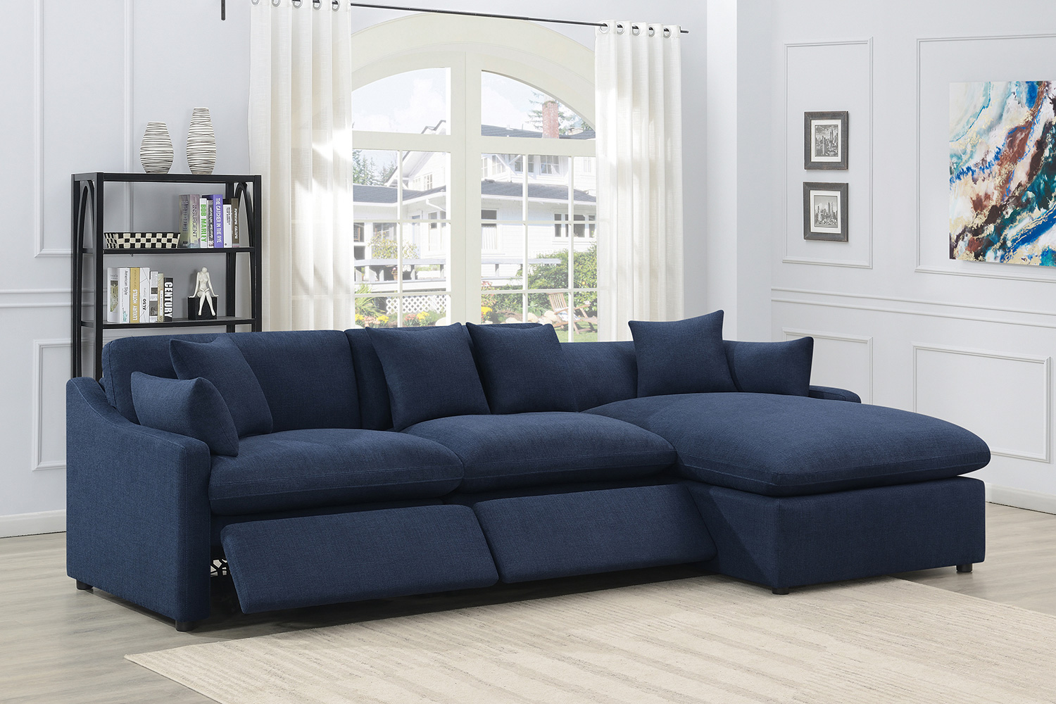 Coaster Destino 3-Piece Modular Power Sectional - Midnight Blue