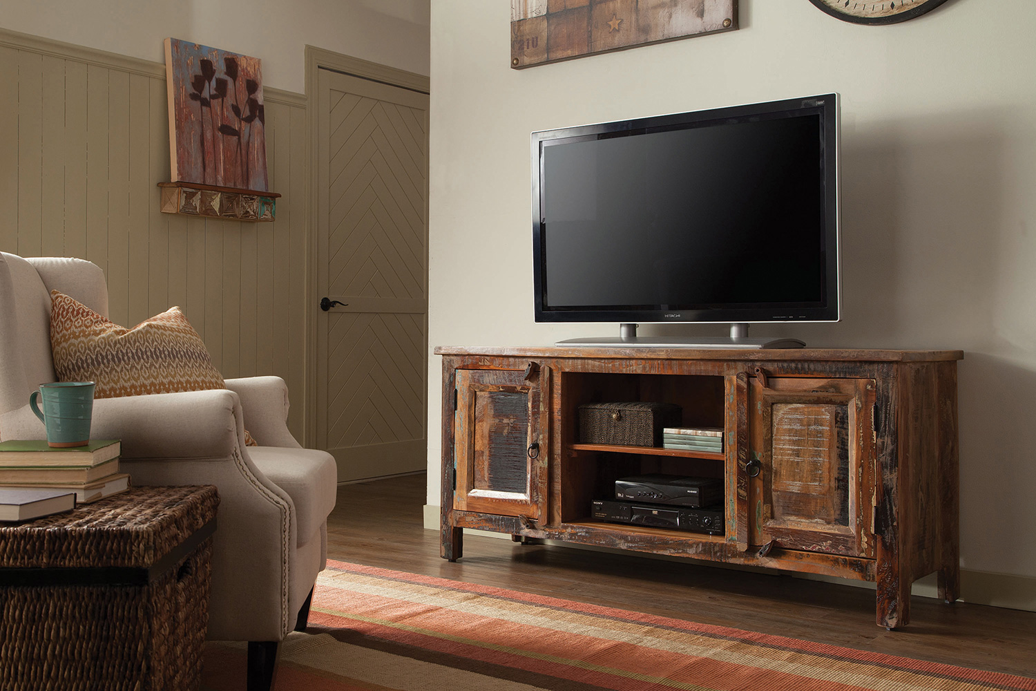 Coaster - 2-Door TV Console in Reclaimed Wood