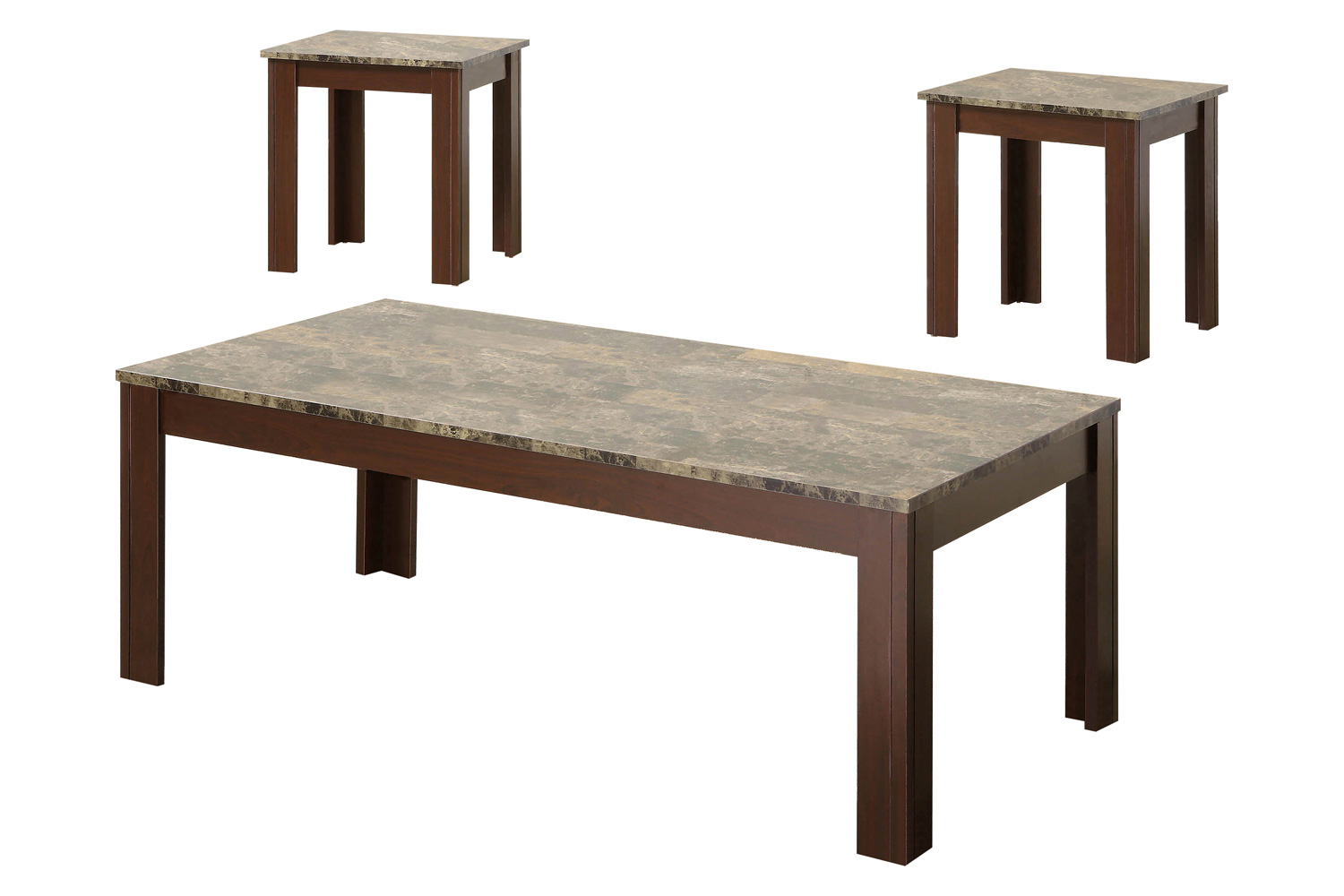 Coaster - 3-Piece Faux-Marble Top Occasional Table Set