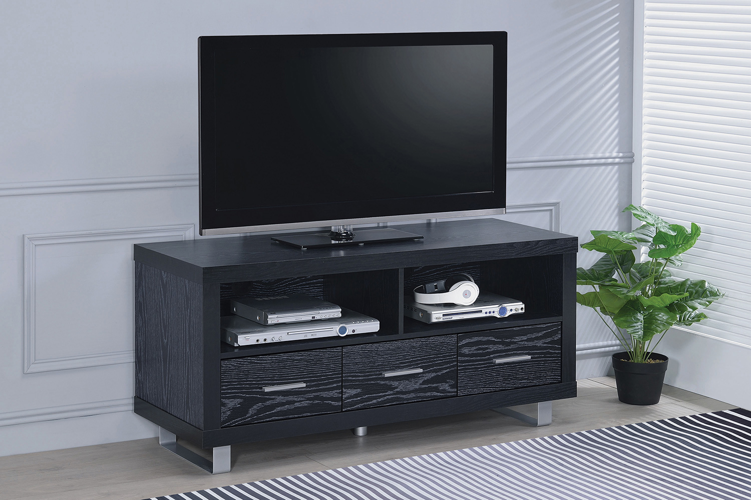 Coaster 48" 3-Drawer TV Console - Black Oak