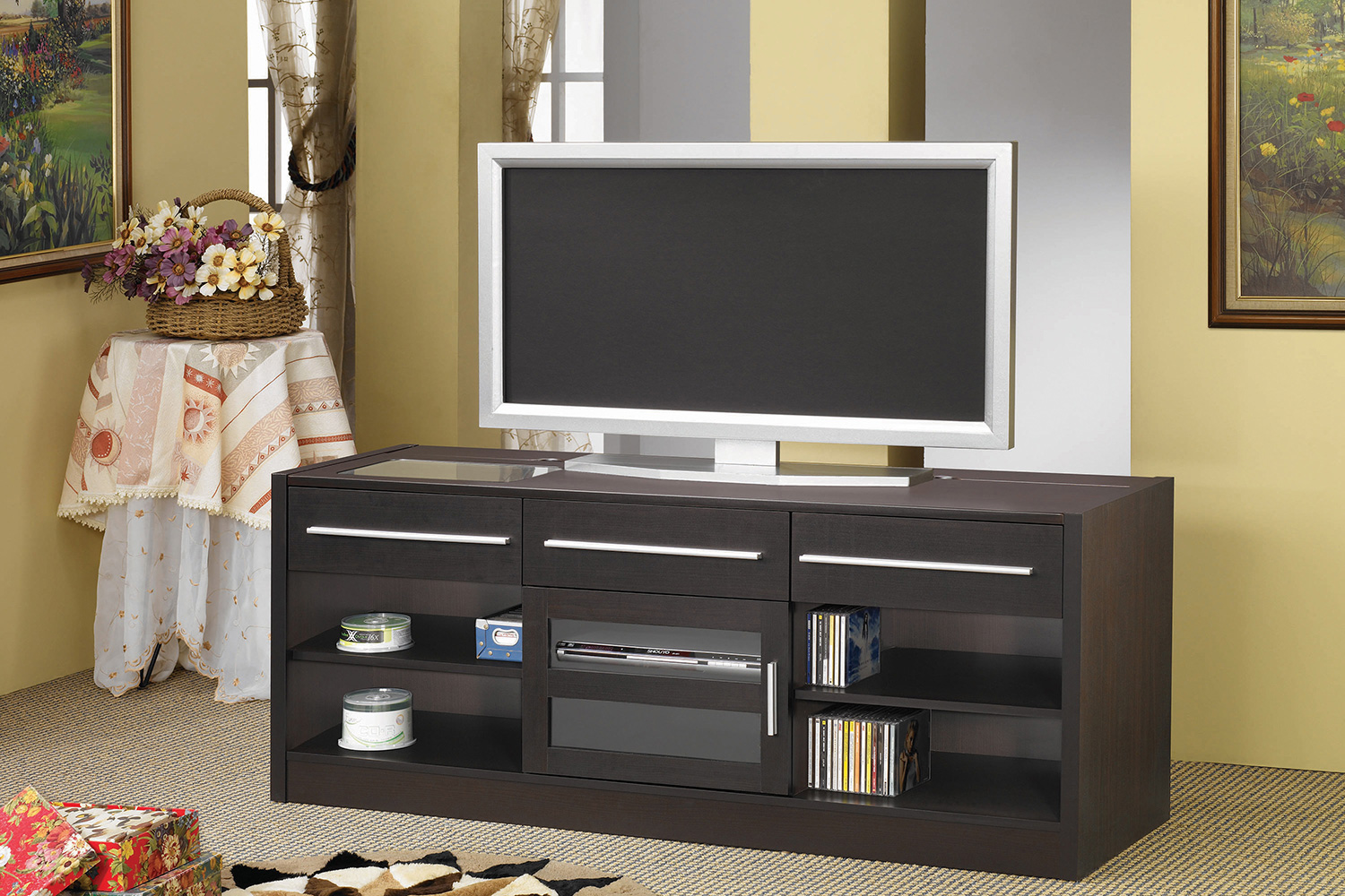 Coaster - 3-Drawer Built-In Connect-It TV Console in Cappuccino