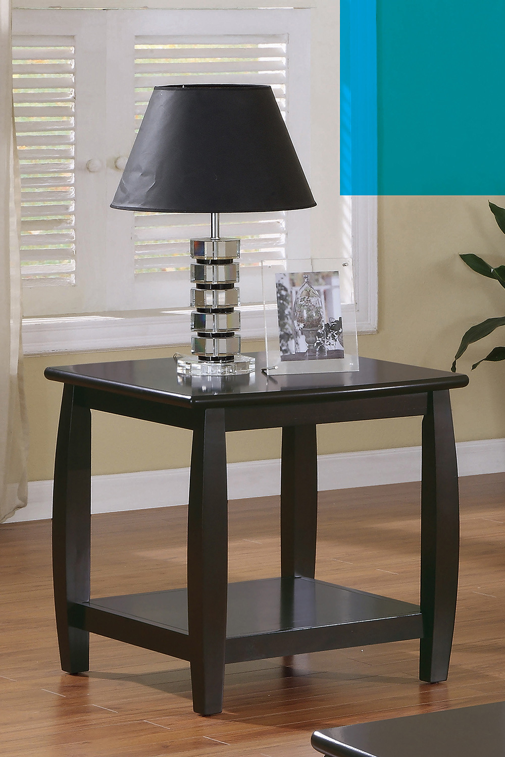 Coaster - Square End Table With Bottom Shelf in Espresso