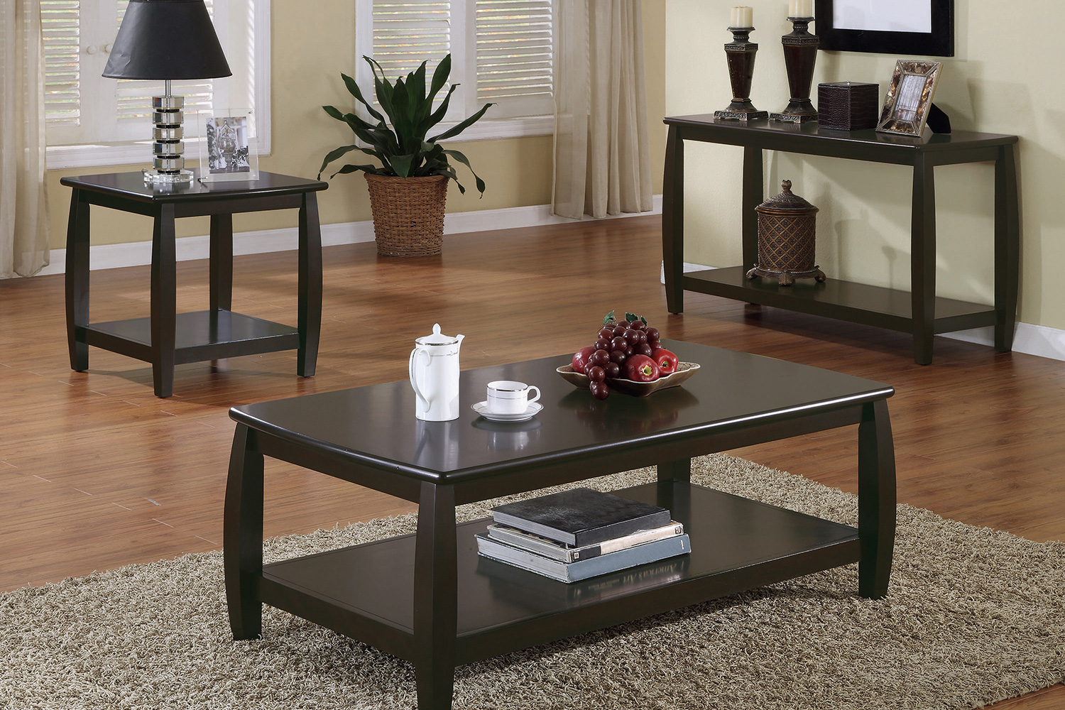 Coaster - Square End Table With Bottom Shelf in Espresso