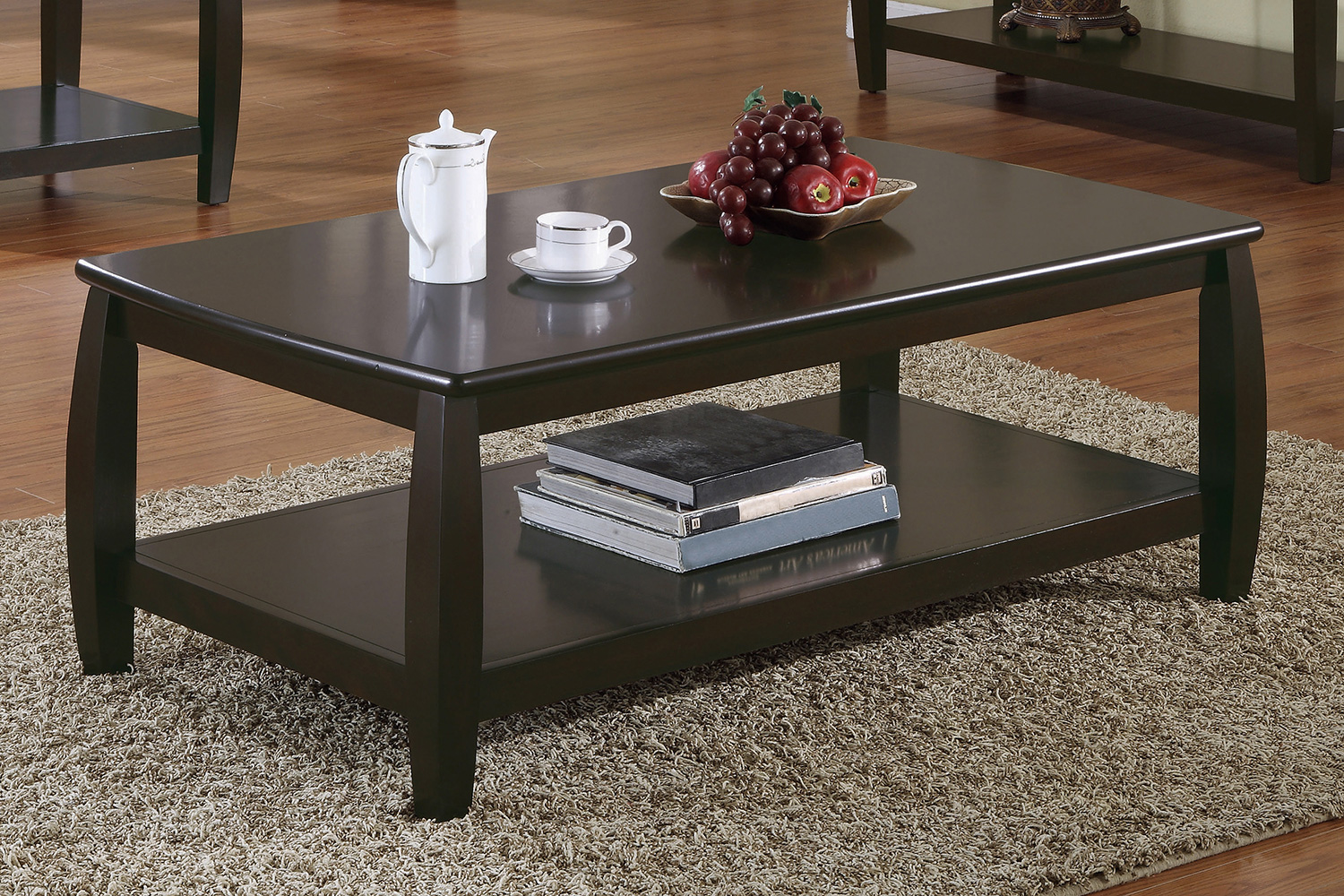 Coaster - Rectangular Coffee Table With Lower Shelf in Espresso