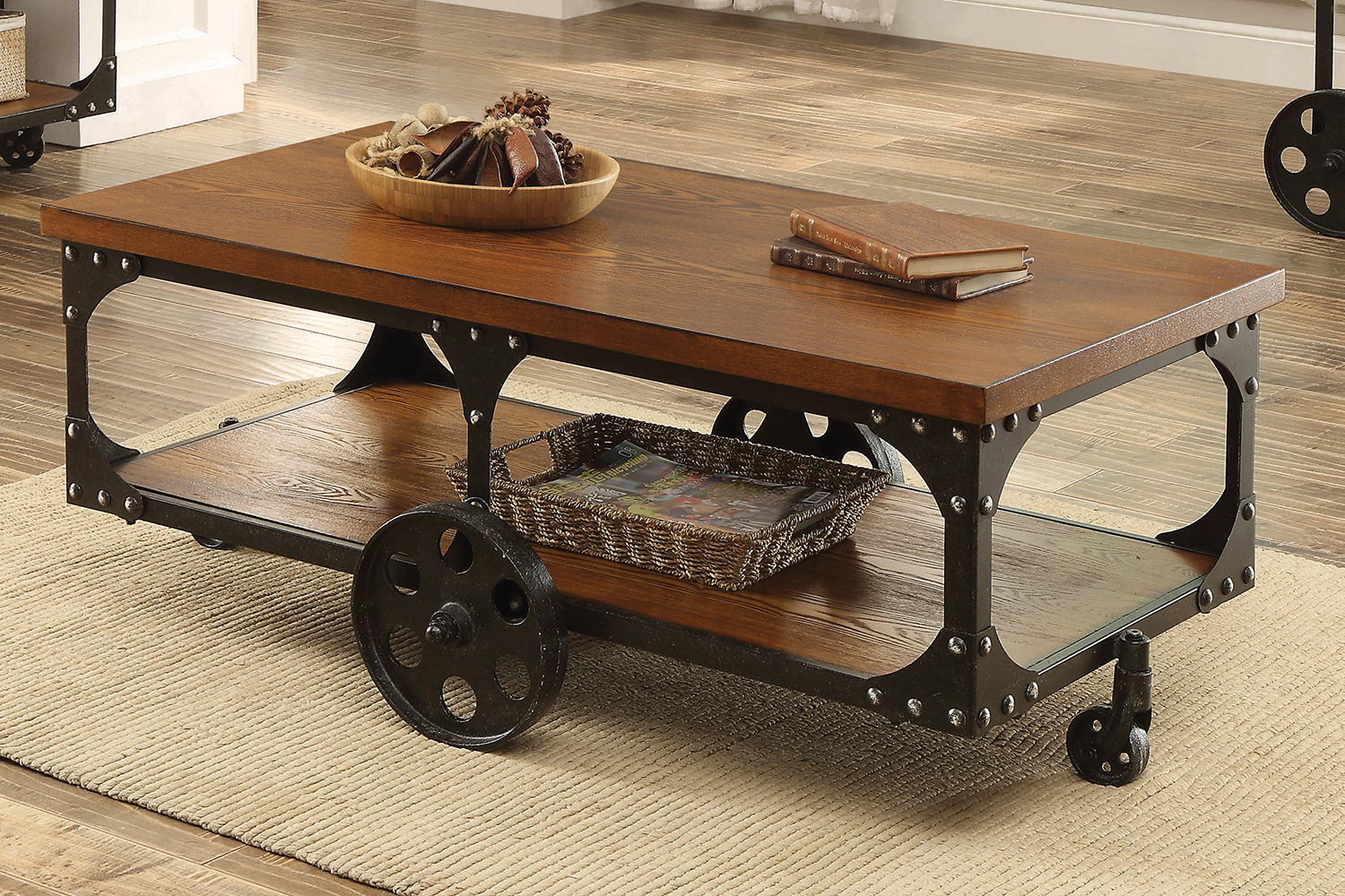 Coaster - Roy Coffee Table With Casters in Rustic Brown