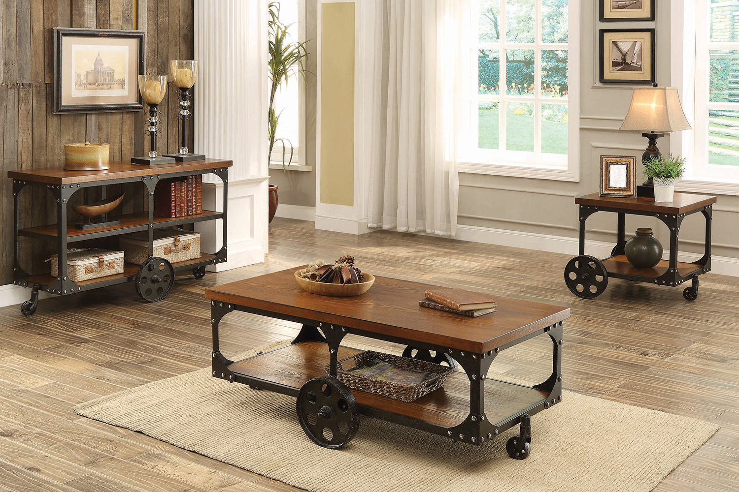 Coaster - Roy Coffee Table With Casters in Rustic Brown