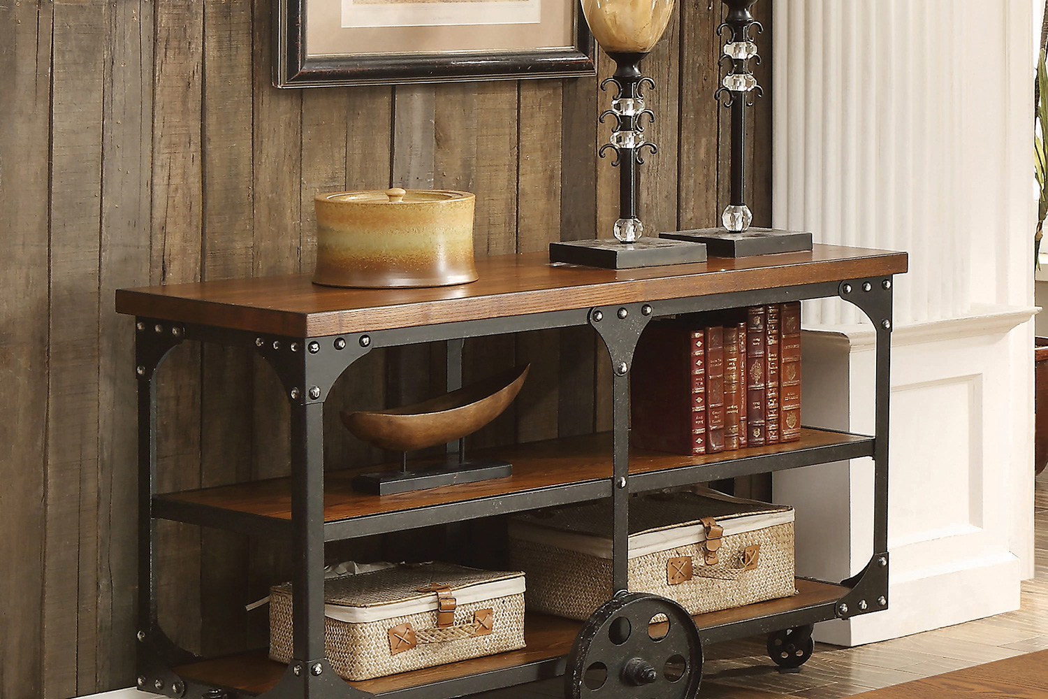 Coaster - Roy Sofa Table With 2-Shelf in Rustic Brown