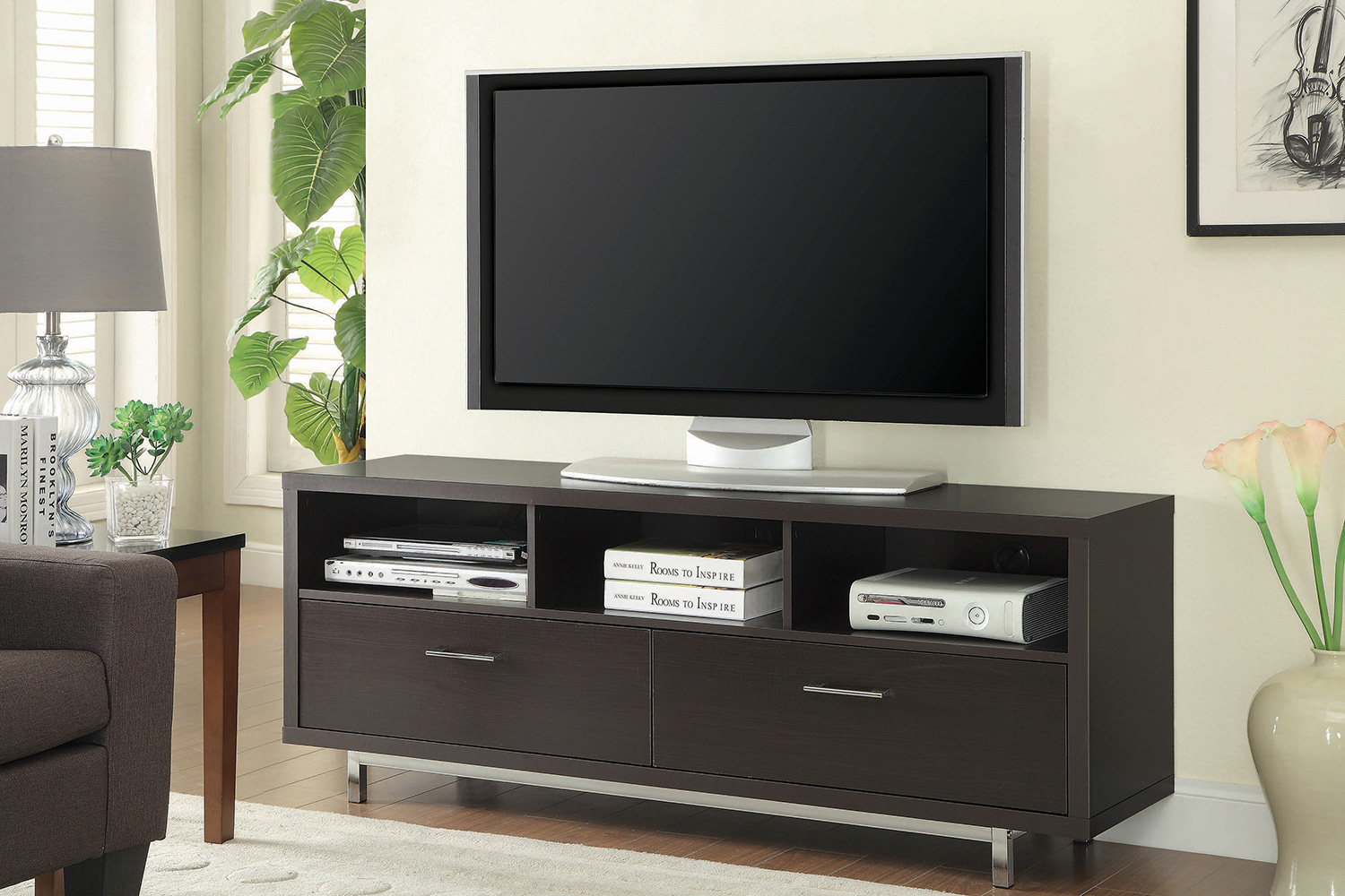 Coaster 2-Drawer Rectangular TV Console 701973 - Cappuccino