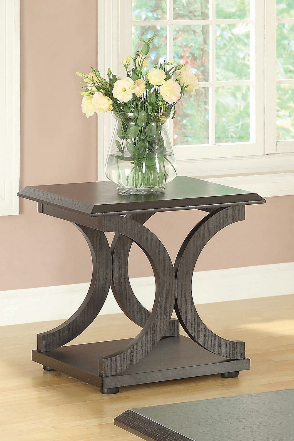 Coaster - C-Shaped Base End Table in Cappuccino