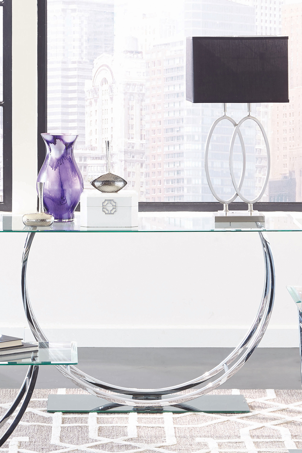 Coaster - U-Shaped Sofa Table in Chrome