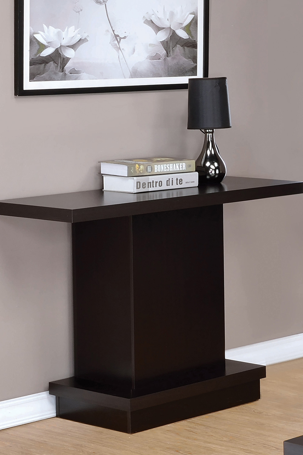 Coaster - Pedestal Sofa Table in Cappuccino