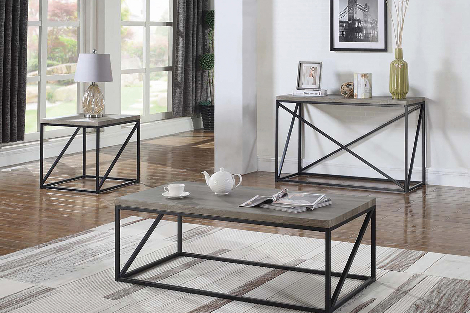 Coaster - Square End Table in Sonoma Gray