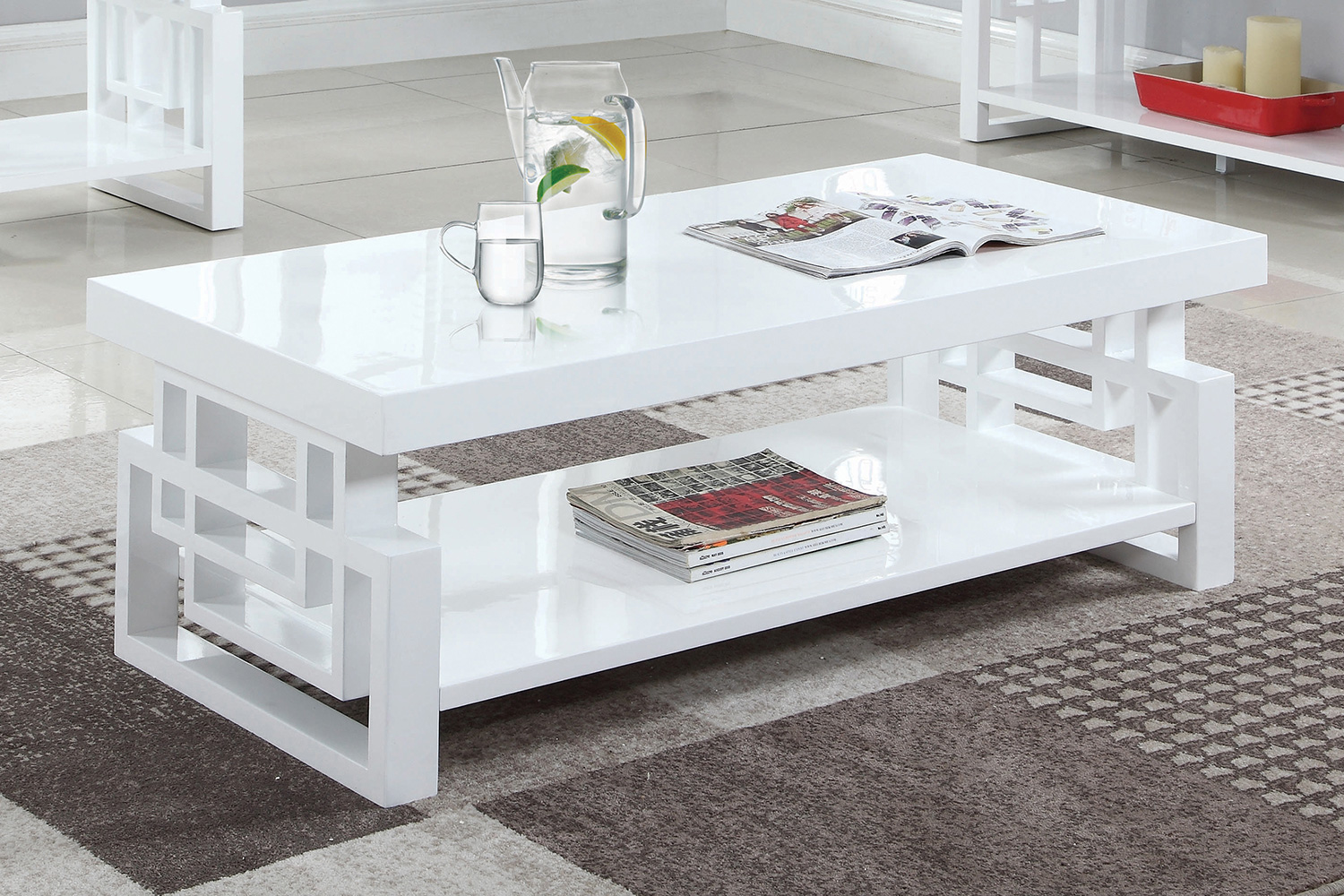 Coaster - Rectangular Coffee Table in High Glossy White