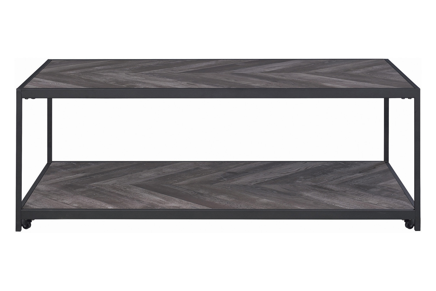 Coaster - Beckley Chevron Coffee Table in Rustic Gray Herringbone