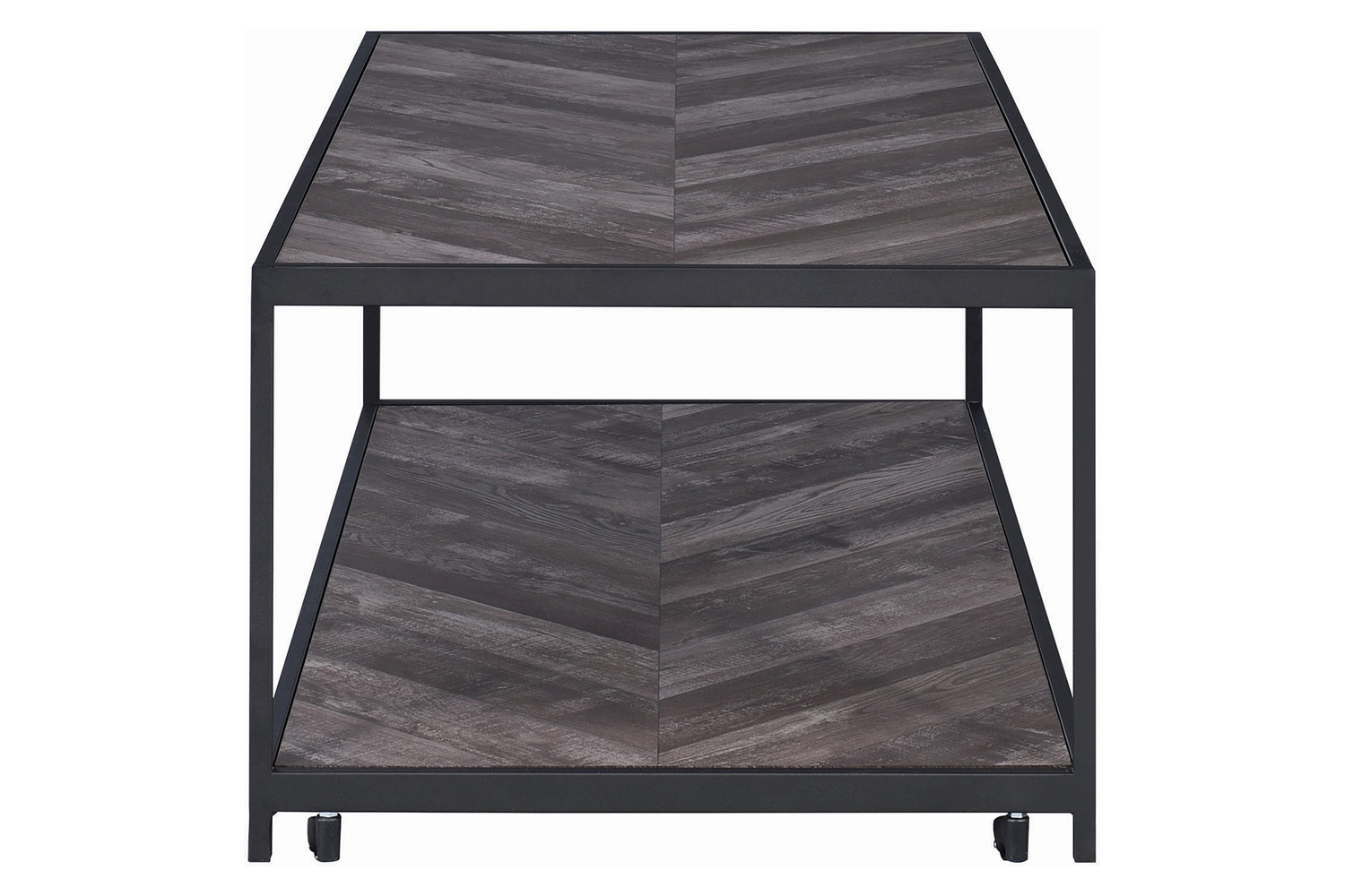 Coaster - Beckley Chevron Coffee Table in Rustic Gray Herringbone