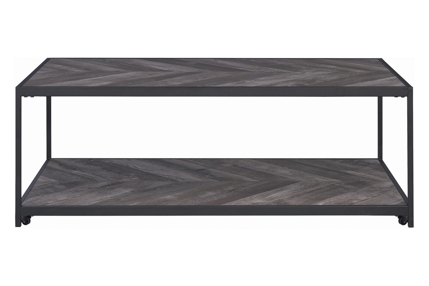 Coaster - Beckley Chevron Coffee Table in Rustic Gray Herringbone