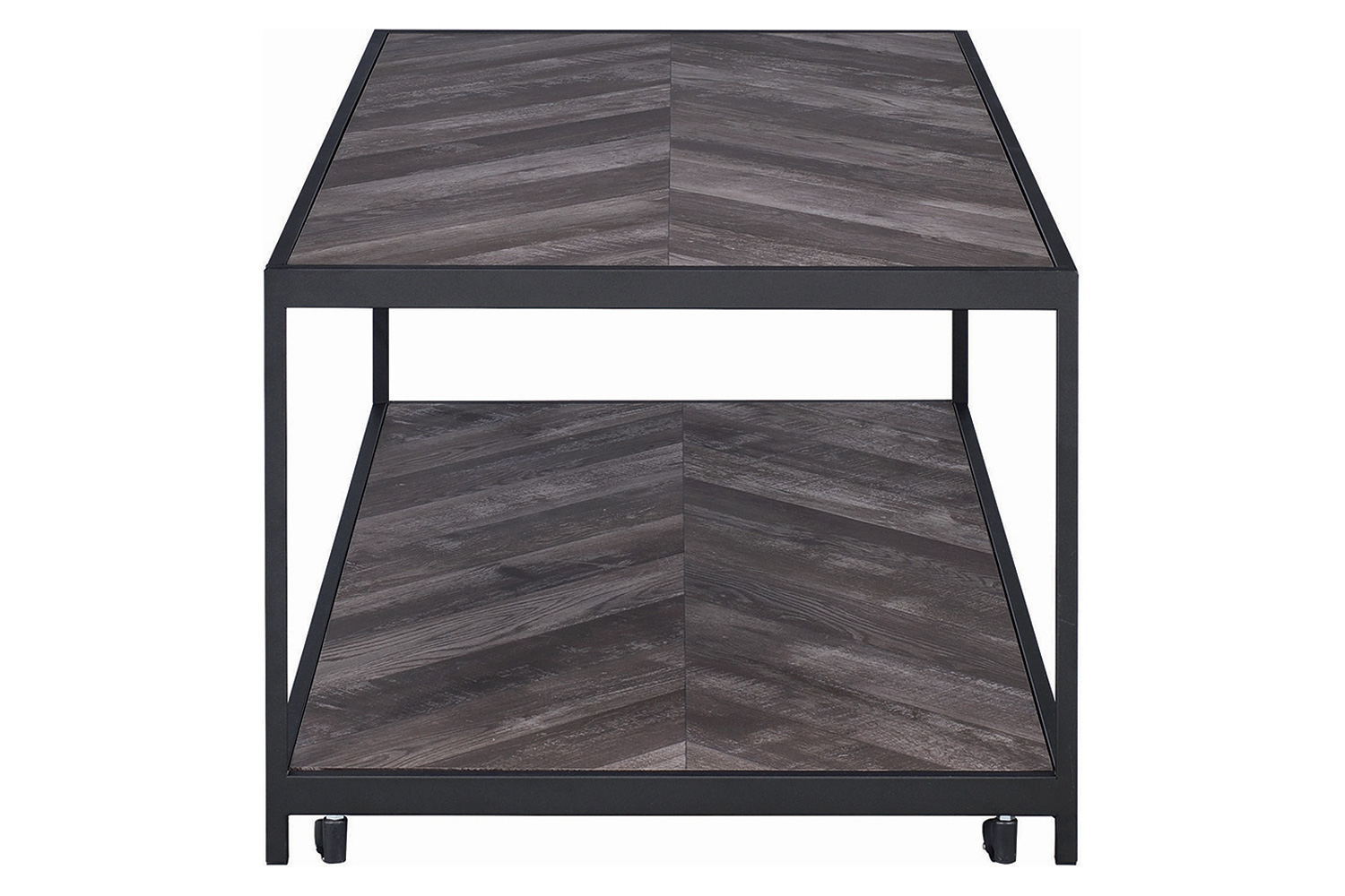 Coaster - Beckley Chevron Coffee Table in Rustic Gray Herringbone