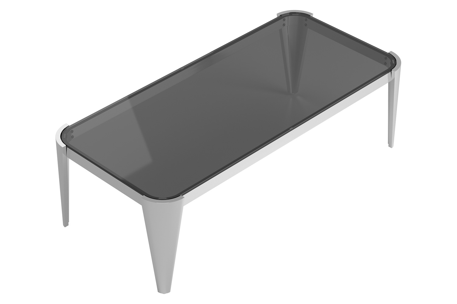 Coaster - Rectangle Glass Top Coffee Table in Silver/Gray