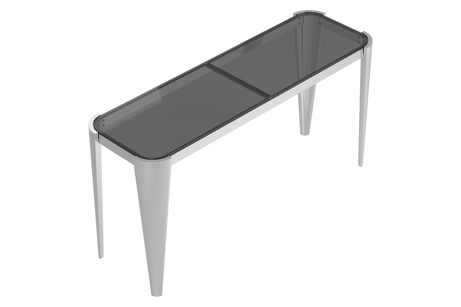 Coaster - Rectangle Glass Top Sofa Table in Silver/Gray