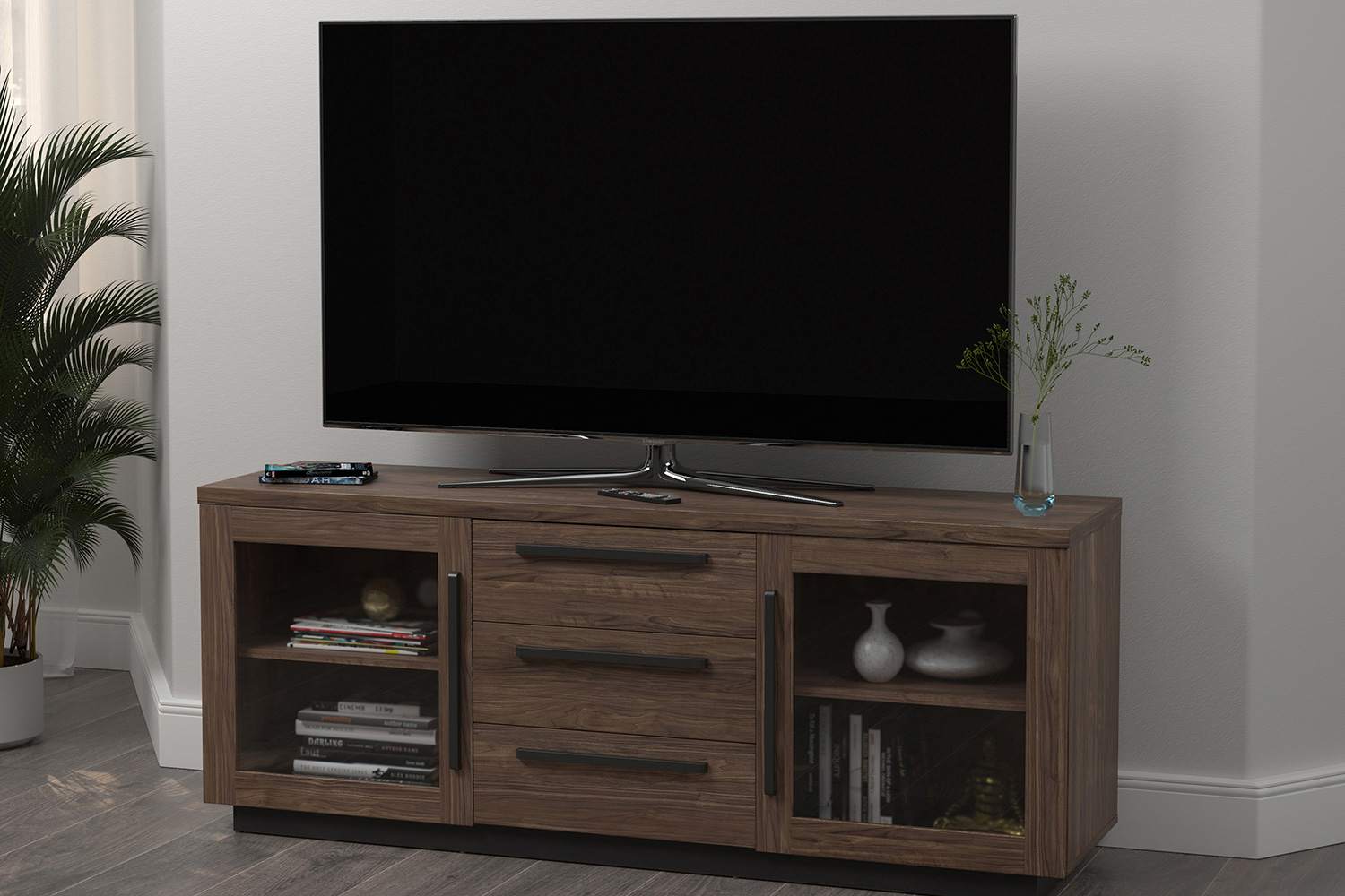 Coaster - 2-Door TV Console in Aged Walnut