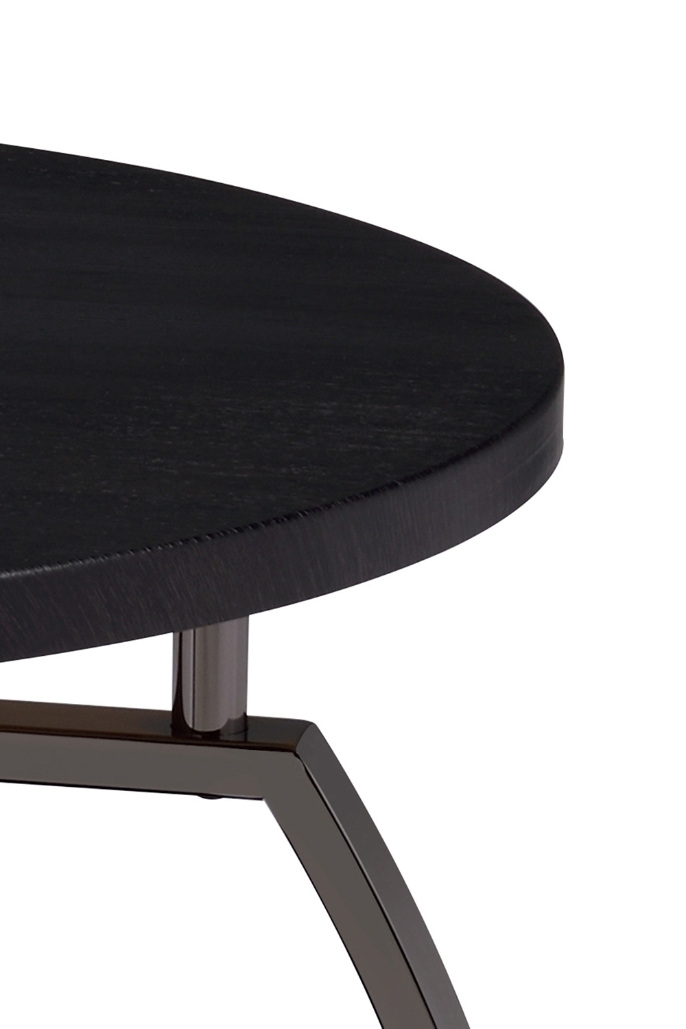 Coaster - Round Coffee Table in Dark Gray/Black Nickel