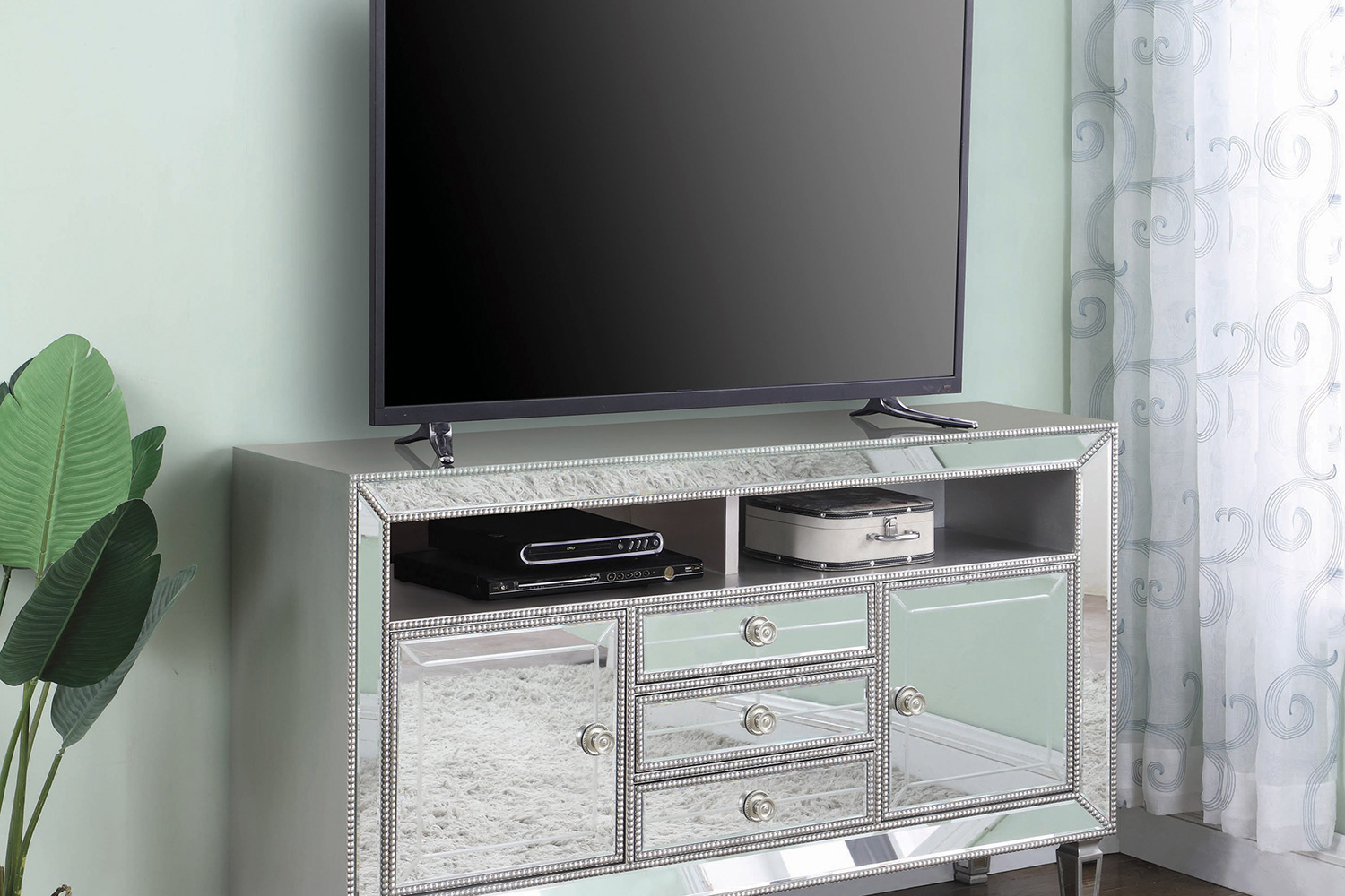 Coaster - 3-Drawer TV Console in Metallic Platinum