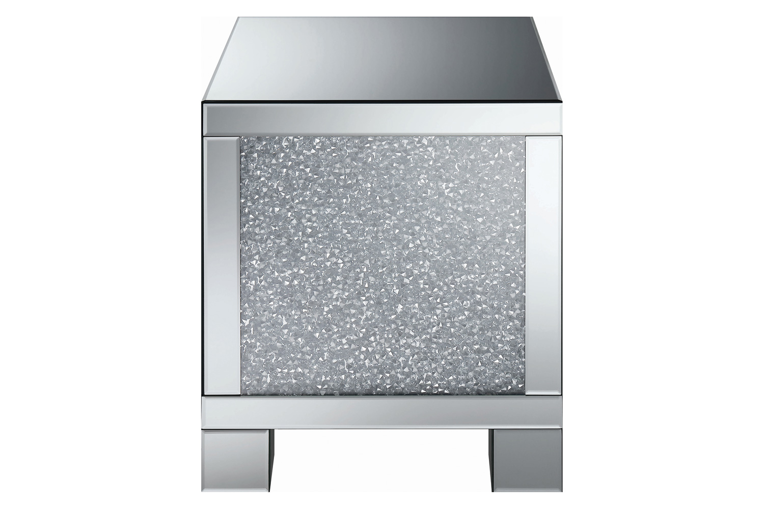 Coaster - Layton Square End Table in Silver/Clear Mirror