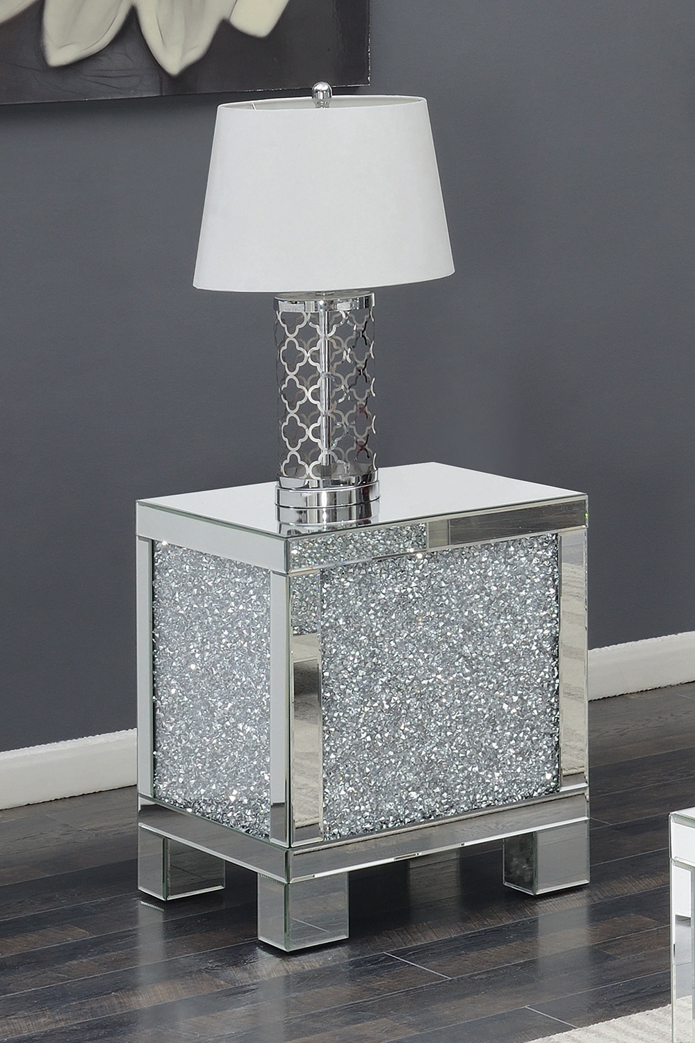 Coaster - Layton Square End Table in Silver/Clear Mirror