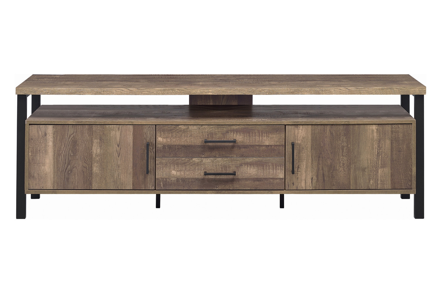 Coaster 71" 2-Drawer Rectangular TV Console - Rustic Oak