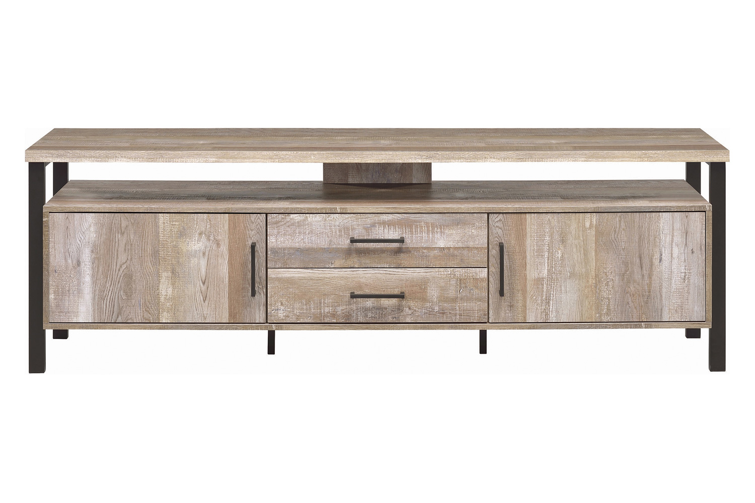 Coaster 71" 2-Drawer TV Console - Weathered Oak