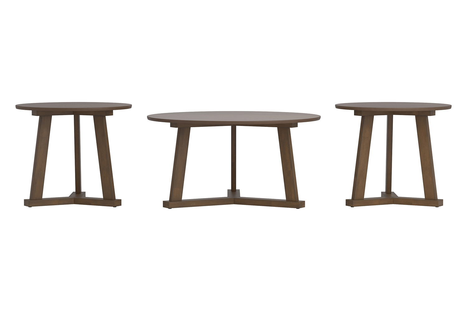 Coaster™ 3-Piece Round Occasional Table Set - Natural Walnut