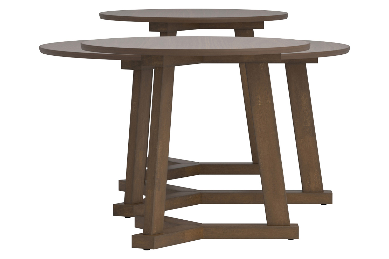 Coaster™ 3-Piece Round Occasional Table Set - Natural Walnut