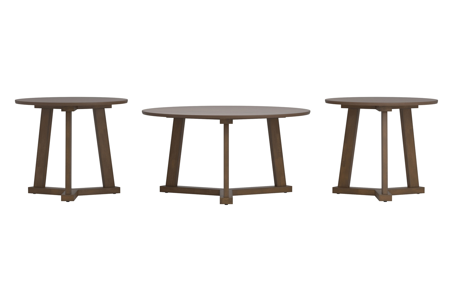 Coaster™ 3-Piece Round Occasional Table Set - Natural Walnut