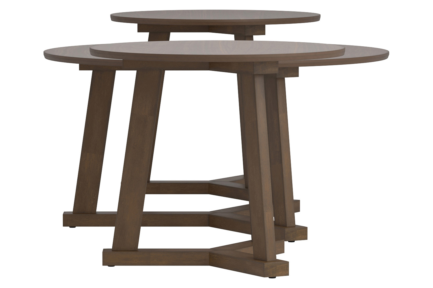 Coaster™ 3-Piece Round Occasional Table Set - Natural Walnut