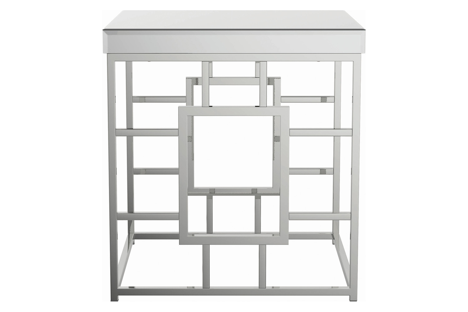 Coaster - Geometric Frame Square End Table in Chrome