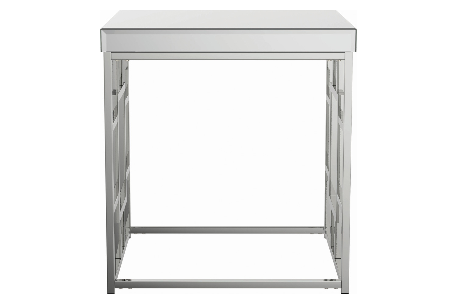 Coaster - Geometric Frame Square End Table in Chrome