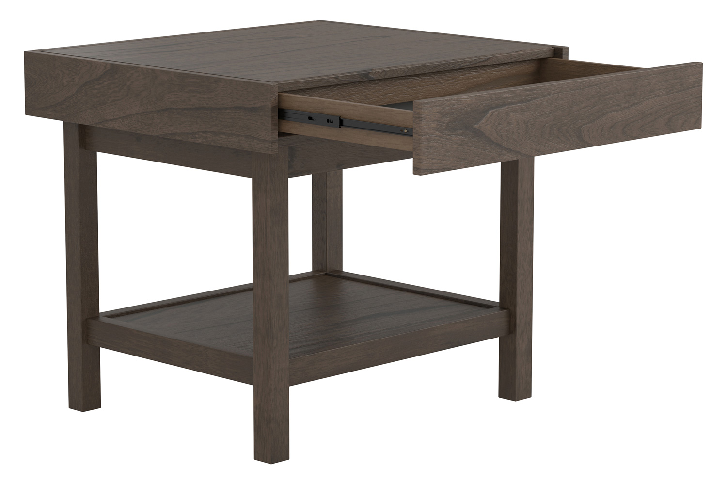 Coaster - Rectangle End Table With Shelf in Wheat Brown