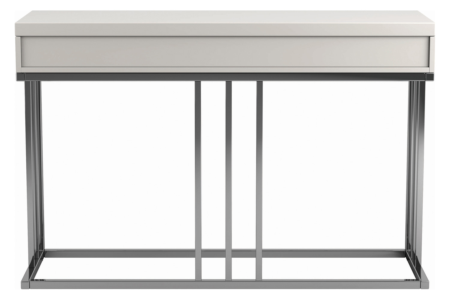 Coaster - 2-Drawer Rectangular Sofa Table in Glossy White/Chrome