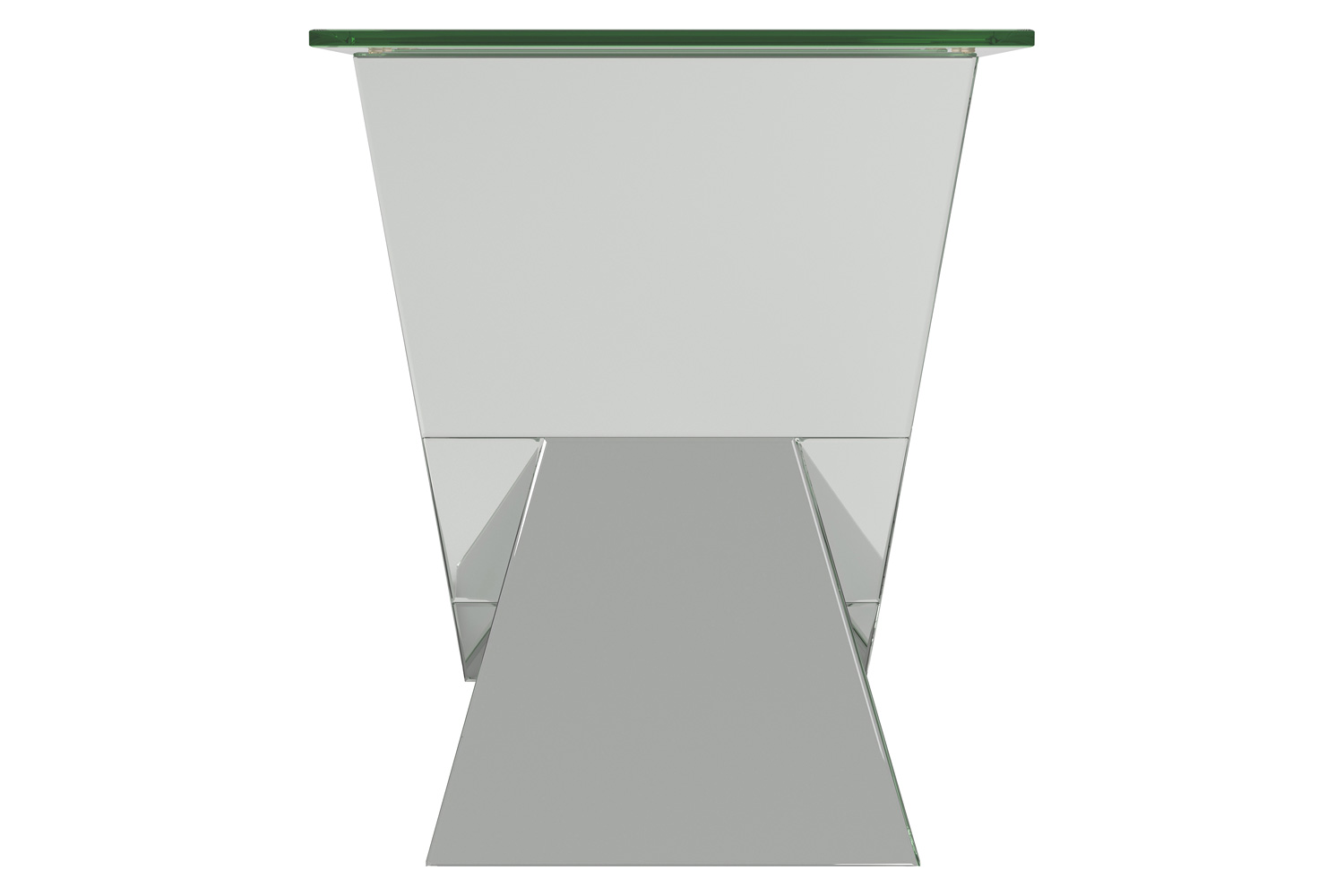 Coaster - Caldwell V-Shaped End Table With Glass Top in Silver