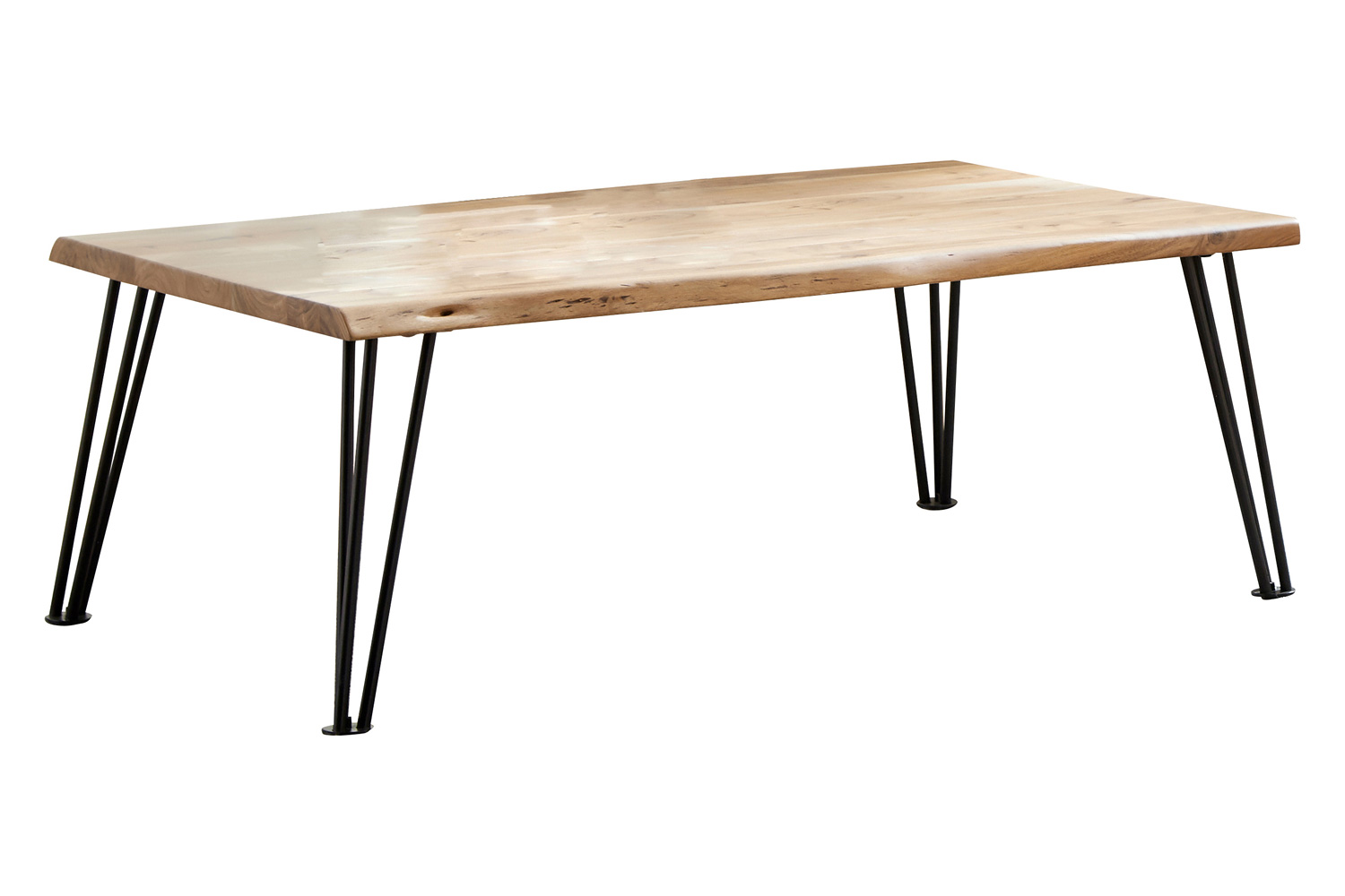 Coaster - Gano Coffee Table With Hairpin Leg in Natural/Matte Black